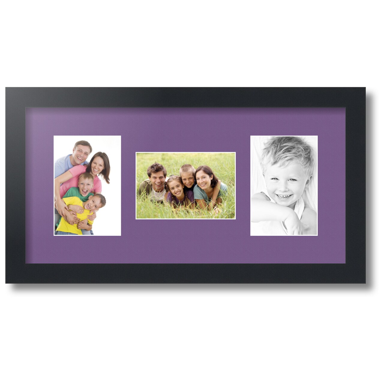 ArtToFrames Collage Photo Picture Frame with 3 - 4x6 inch Openings, Framed in Black with Over 62 Mat Color Options and Regular Glass (CSM-3926-113)